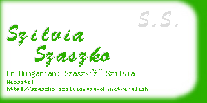 szilvia szaszko business card